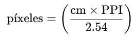 convertir centímetros a píxeles